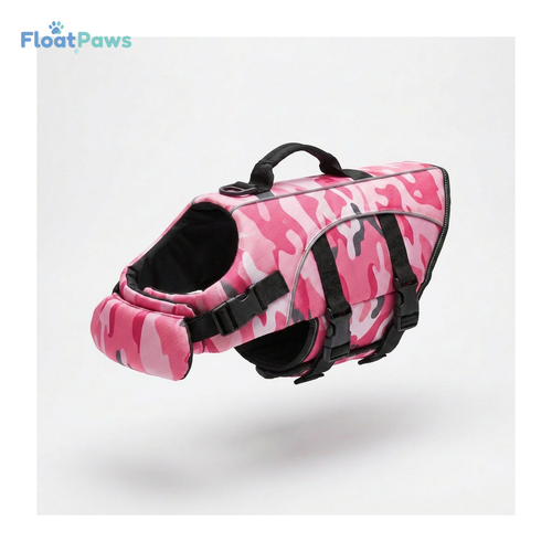 FloatPaws Dog Life Jacket in Pink Camo