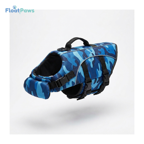 FloatPaws Dog Life Jacket in Blue Camo